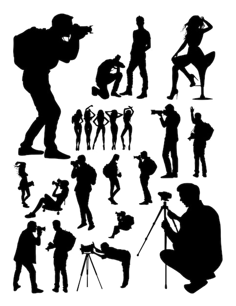 Silhouette Des Fotografen | Premium-Vektor