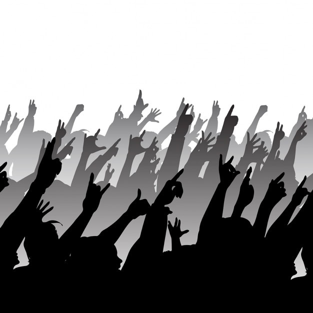 Silhouette eines rock publikum Kostenlosen Vektoren