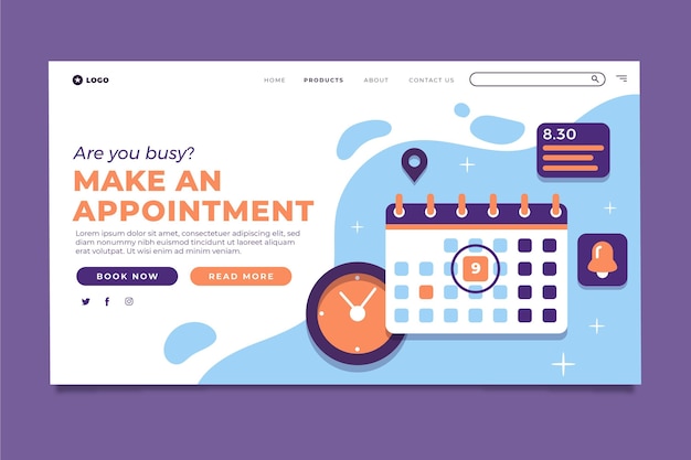 Kostenlose Vektor Sind Sie Damit Beschaftigt Eine Termin Landingpage Zu Erstellen