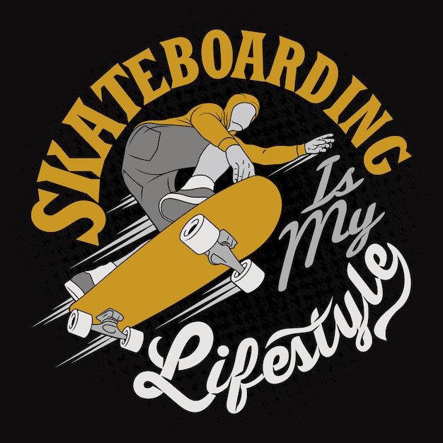Skateboarding Ist Mein Lebensstil Fahrrad Spruche Zitate Premium Vektor