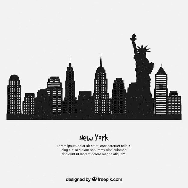Skyline Design Von New York Premium Vektor