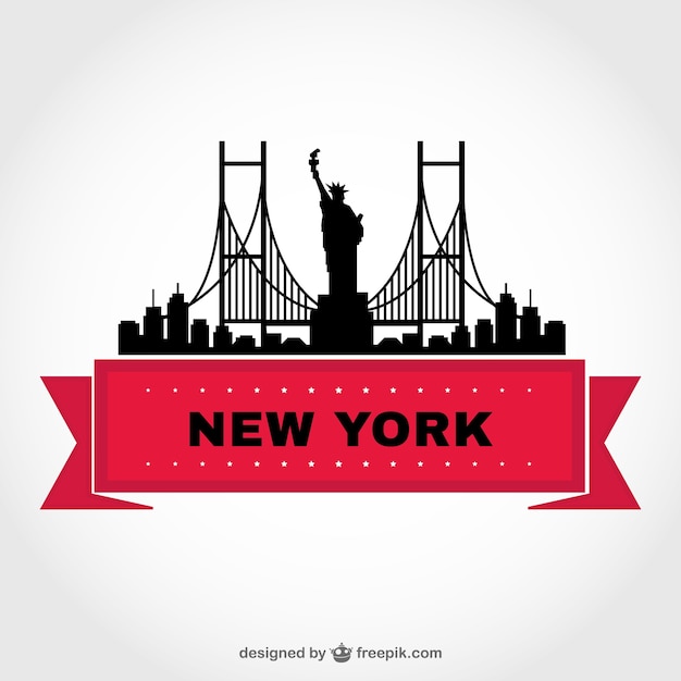 Skyline von New York VektorVorlage Download der kostenlosen Vektor