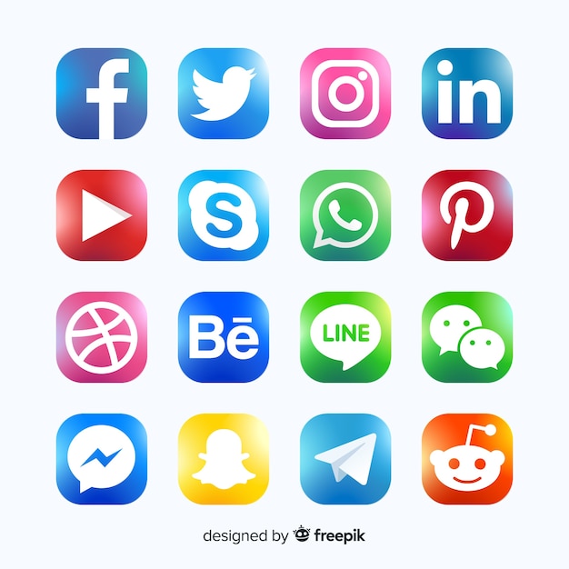 Social Media-logo-sammlung | Premium-Vektor