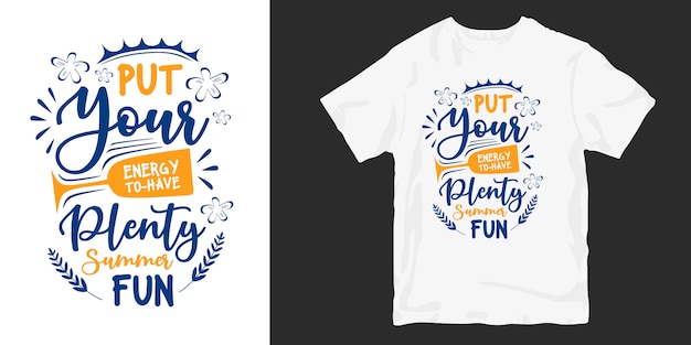 Sommer Zitiert Typografie Handbeschriftung T Shirt Design Premium Vektor