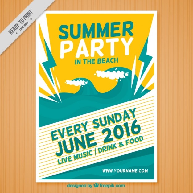 Sommerfest im strand plakat | Kostenlose Vektor