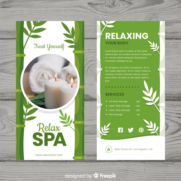 Spa Flyer Vorlage Kostenlose Vektor