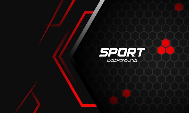 Sporthintergrund mit abstrakten roten formen Premium Vektoren