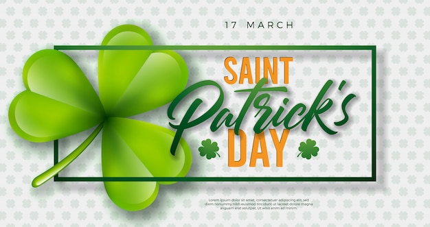 St Patrick S Day Design Mit Kleeblatt Auf Weissem Hintergrund Kostenlose Vektor