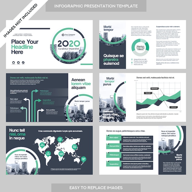 Stadt Hintergrund Business Company Prasentation Mit Infografik Vorlage Premium Vektor