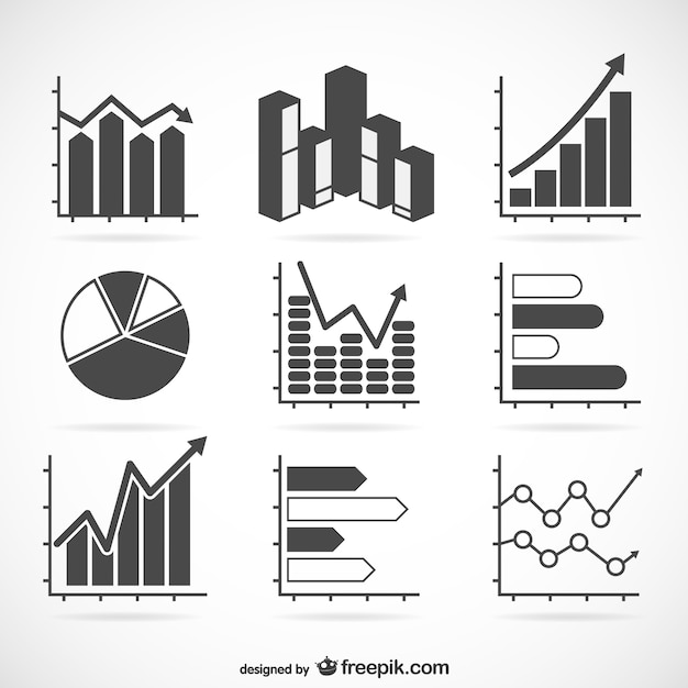  Statistik  chart  set Kostenlose Vektor