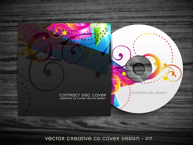 Stilvolle Bunte Cd Cover Design Kostenlose Vektor