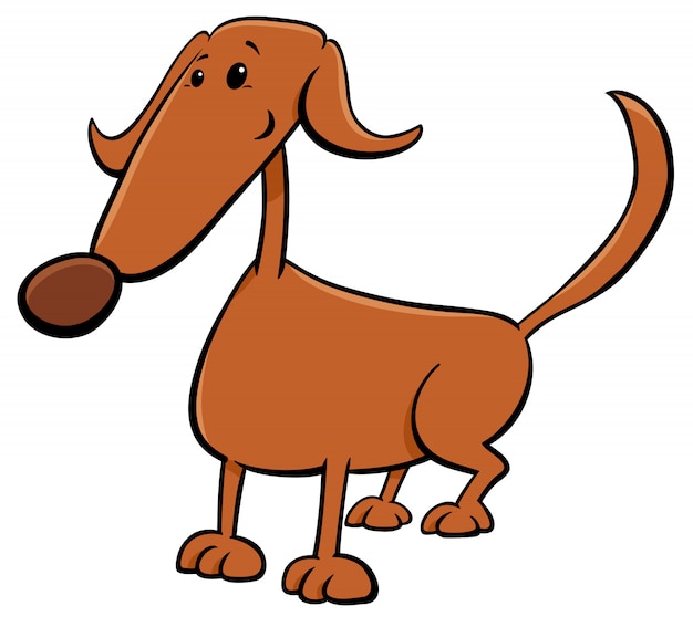 Süße braune hund cartoon comicfigur PremiumVektor