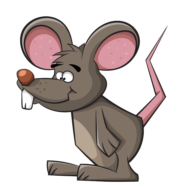 Susse Maus Lustige Rattenillustration Premium Vektor