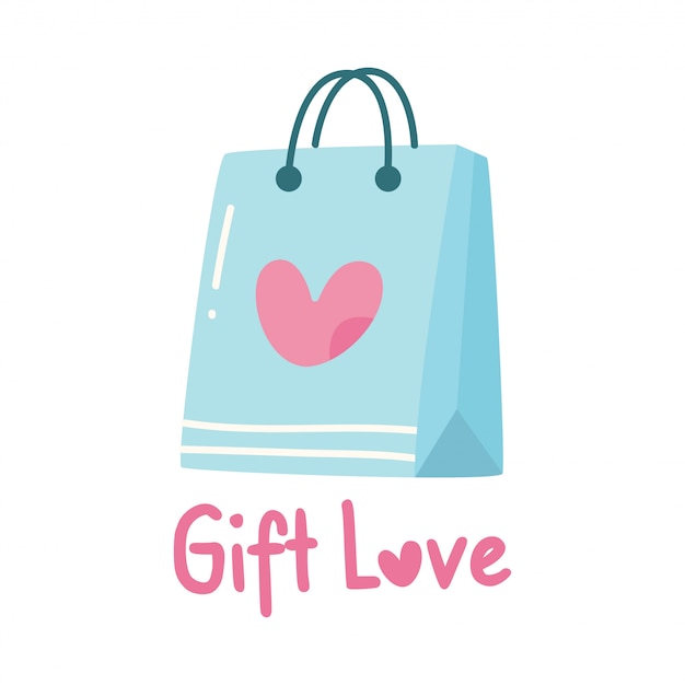 Süßes design mit geschenktüte Premium Vektoren