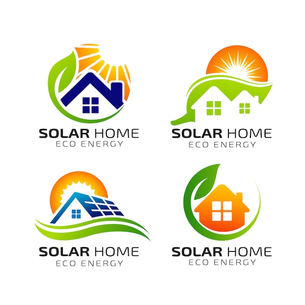  Sun  solar energy logo  design vorlage Premium Vektor