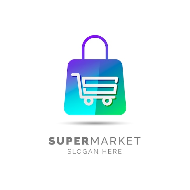 Supermarkt Logo Konzept Premium Vektor