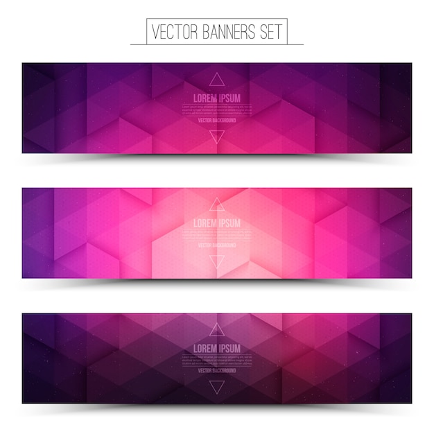 Technologie web banner set Premium Vektoren