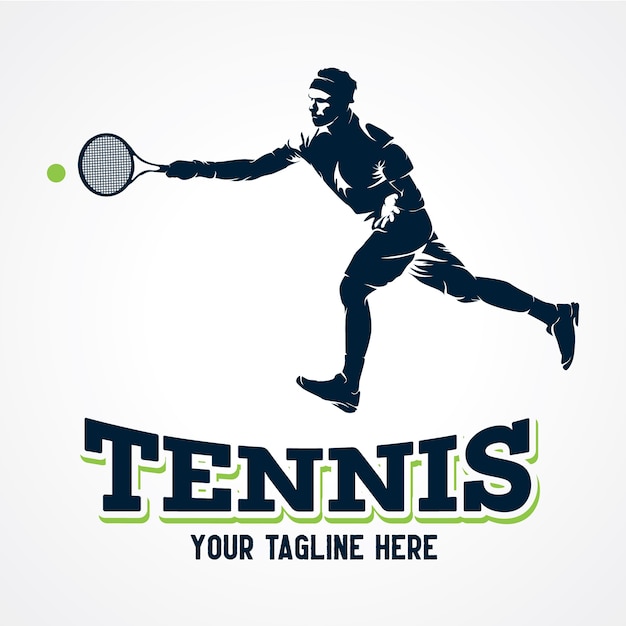 Tennis Spieler Logo Vektor Erstklassiger Schattenbild Vektor Premium Vektor