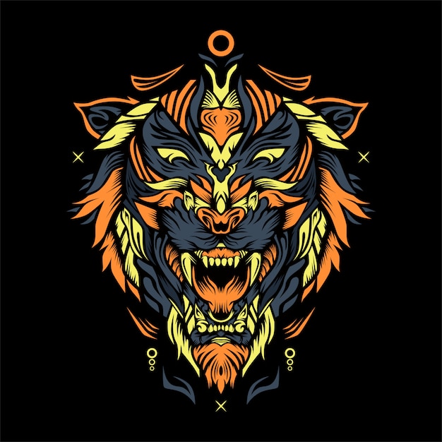 Tiger axa illustration Premium Vektoren