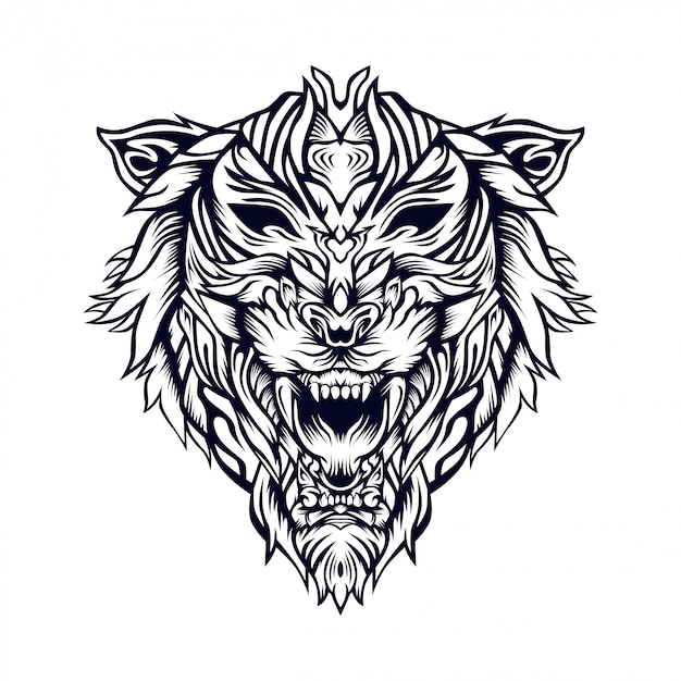 Tiger axa illustration Premium Vektoren