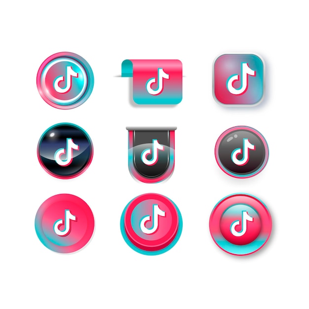 Tiktok Logo Sammlung Kostenlose Vektor