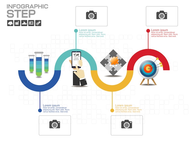 Timeline infografiken designvorlage Premium Vektoren