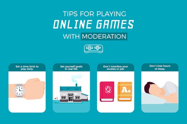 Tipps Zum Spielen Von Online Spielen Mit Moderation Kostenlose Vektor