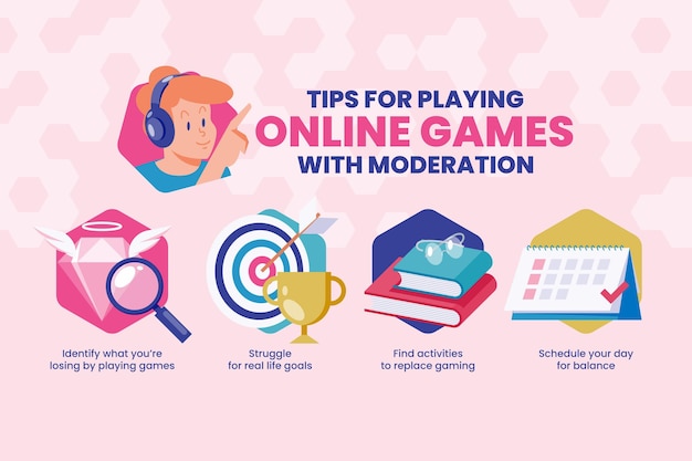 Tipps Zum Spielen Von Online Spielen Mit Moderation Kostenlose Vektor