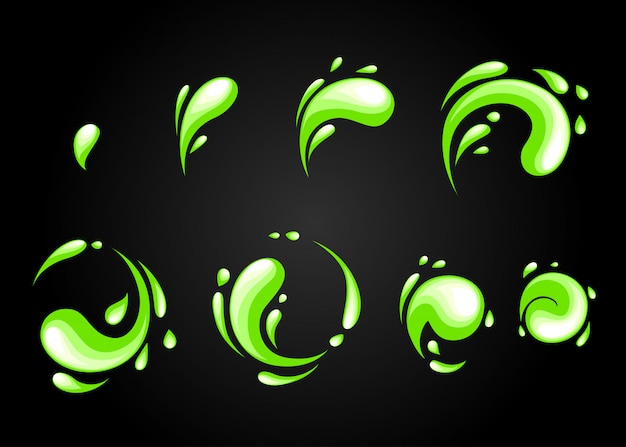 Toxic Explosion Spezialeffekt Fx Animation Frames Sprite Sheet Vortex Toxic Und Thunder Power Explosions Frames Fur Flash Animationen In Spielen Premium Vektor