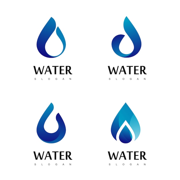 Tropfen Wasser Logo Design Vector Premium Vektor