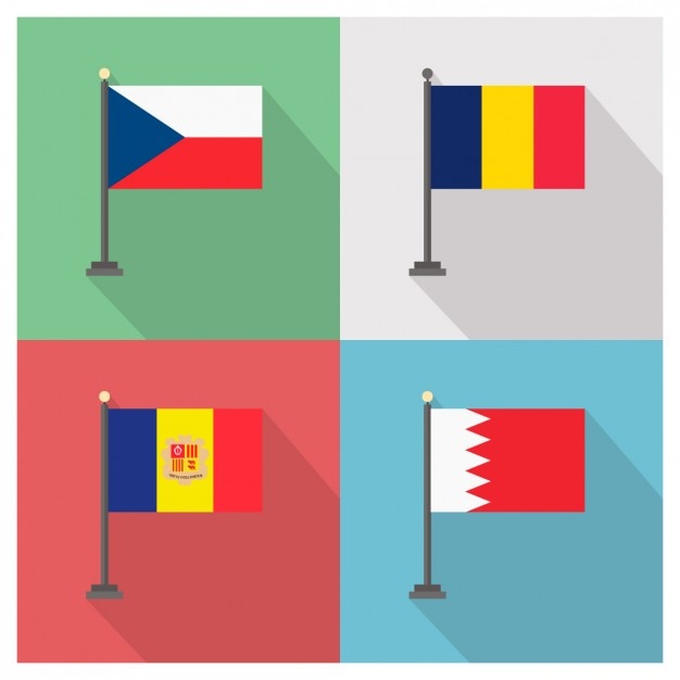 Tschechien rumänien andorra und bahrain flaggen ...