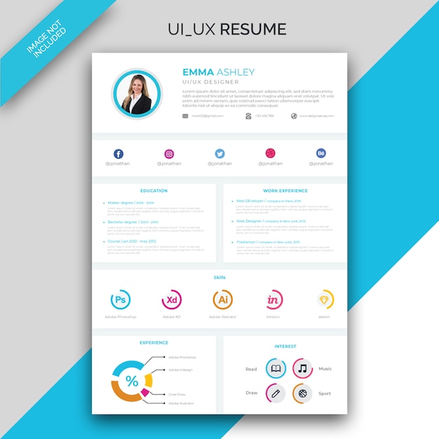 Ui Ux Resume Cv Template Premium Vektor