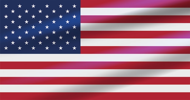 Usa Flagge Mit Weissen Sternen Roten Und Blauen Streifen Premium Vektor