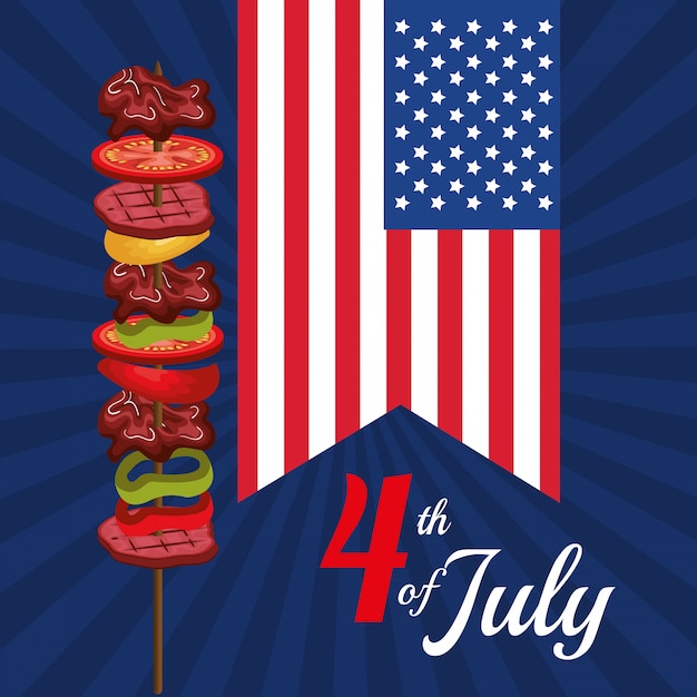 Usa-unabhängigkeitstag-grillparty Kostenlosen Vektoren