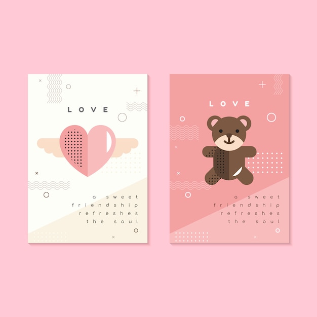 Valentinstag-flyer und kartenvorlage Kostenlosen Vektoren