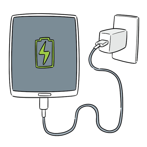 Vektor der aufladung des smartphones Premium Vektoren