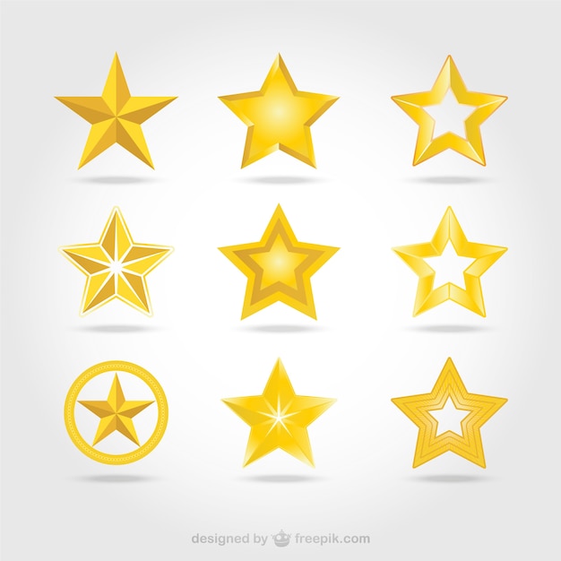 Vektor goldenen sterne icons Kostenlosen Vektoren
