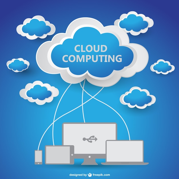 Vektor-Illustration Cloud Computing Kostenlose Vektoren