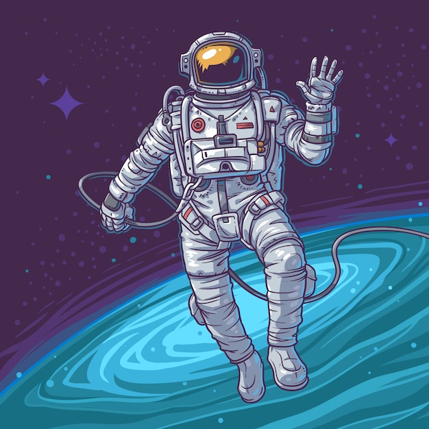 Vektor Illustration Kosmonaut Kostenlose Vektor