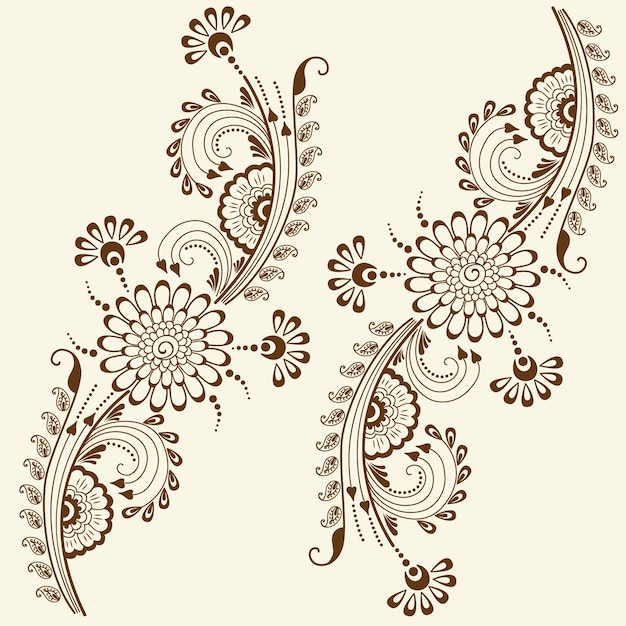 Vektor Illustration Von Mehndi Ornament Traditioneller Indischer Stil Ornamentale Florale Elemente Fur Henna Tattoo Aufkleber Mehndi Und Yoga Design Karten Und Drucke Abstract Floral Vector Illustration Kostenlose Vektor