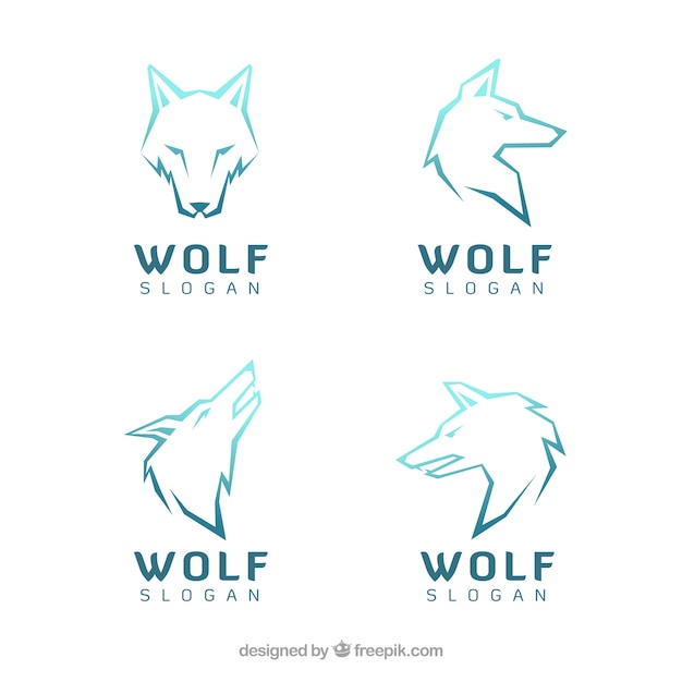 Verschiedene Moderne Logos Der Wolfe Premium Vektor