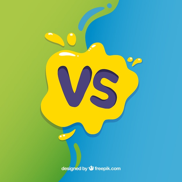Versus hintergrund mit lackspritzer Kostenlosen Vektoren