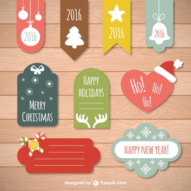 Vielzahl von Weihnachten-Etiketten | Download der kostenlosen Vektor