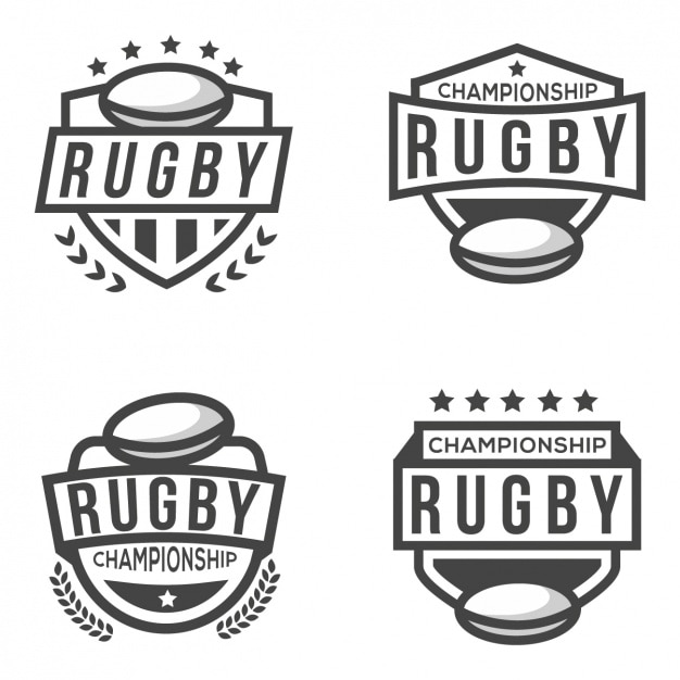 Vier Logos Fur Rugby Kostenlose Vektor