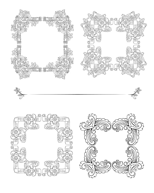 Vintage florale quadratische hochzeitsrahmen mit natürlichen