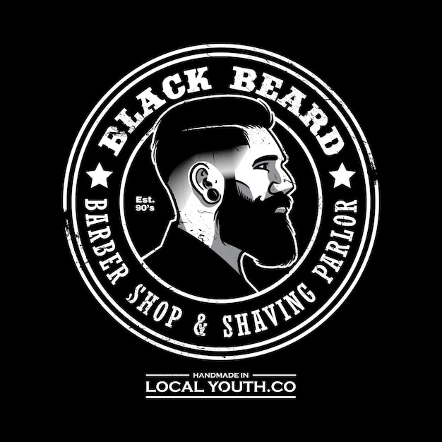 Vintage Friseur Logo Premium Vektor