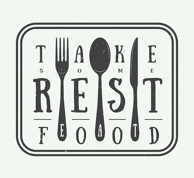 Vintage restaurantlogo Premium Vektoren