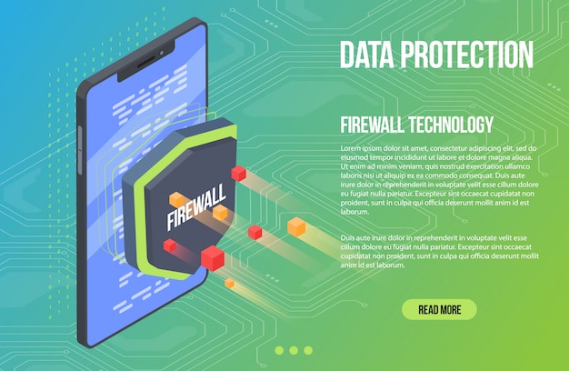 Virenscan-sicherheits-malware. isometrische flache vektorillustration des schildschutzes. cyberkriminalität und datenschutz. datenbank- und smartphone-bewachung. Premium Vektoren