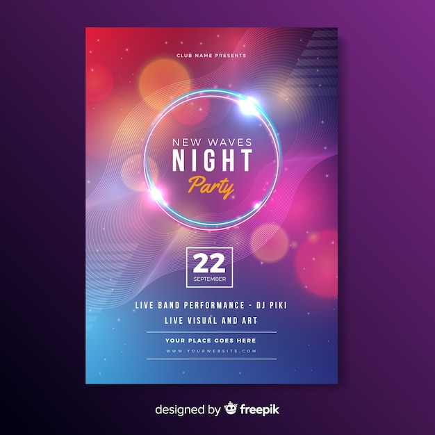 Vorlage abstrakte lichteffekt musikplakat Kostenlosen Vektoren