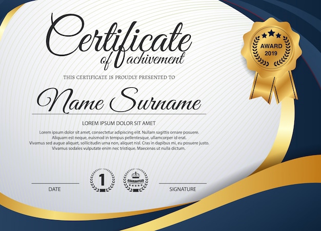 Vorlage für creative certificate of appreciation award Premium Vektoren